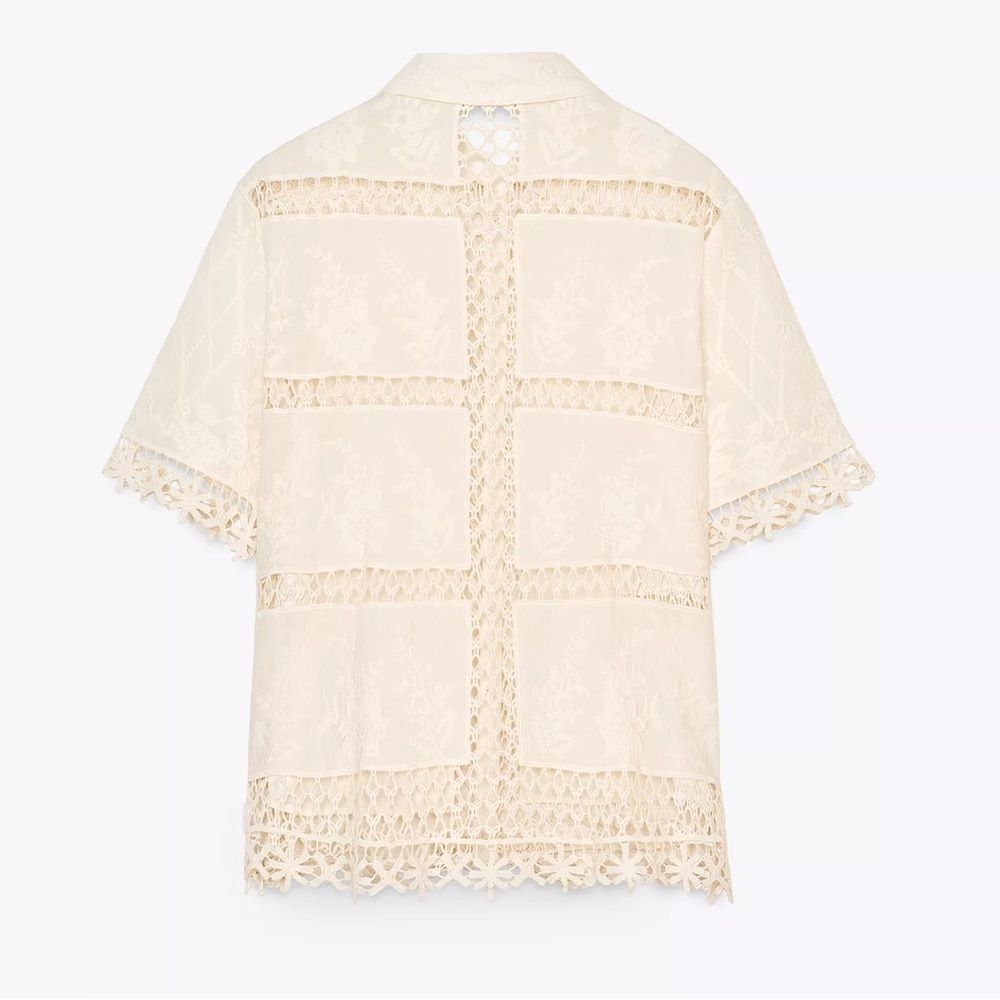 ZARA ZW COLLECTION COMBINATION CROCHET BLOUSE - Picture 6 of 8